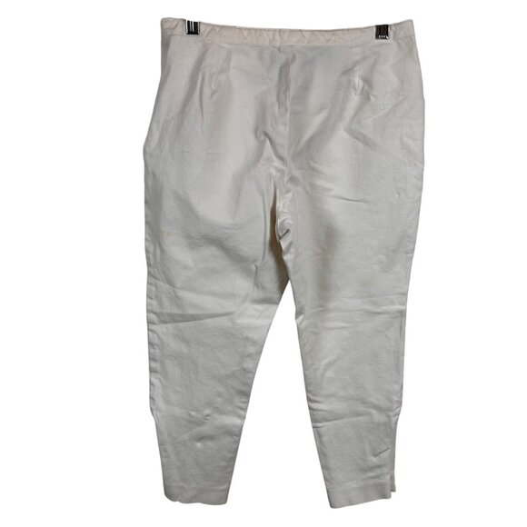 Ralph Lauren Size 12P Petite White Pants Elastic Waist Cotton Blend - Picture 3 of 9